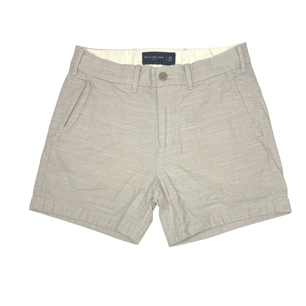 Abercrombie & Fitch Beige Woven Stretch Shorts 29 Mid Rise 4.5" Inseam Casual